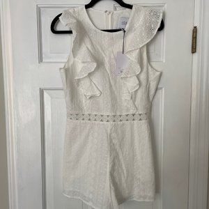 J.O.A. white lace romper - size small